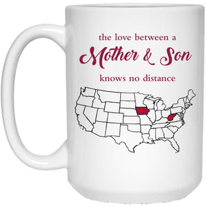 Iowa West Virginia The Love Between Mother And Son Mug - Mug Teezalo