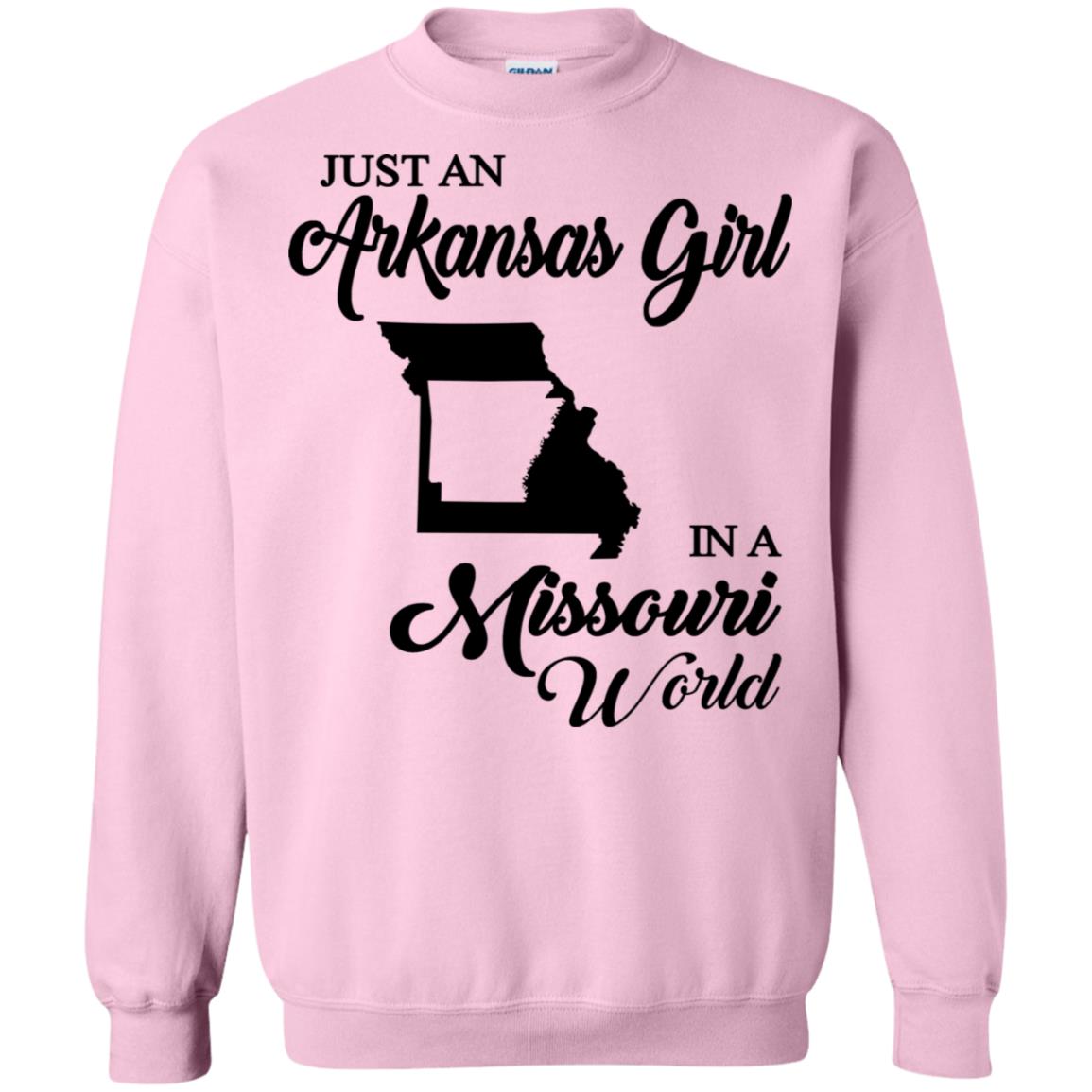 Just An Arkansas Girl In A Missouri World T-Shirt - T-shirt Teezalo