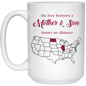 Illinois North Dakota The Love Between Mother And Son Mug - Mug Teezalo