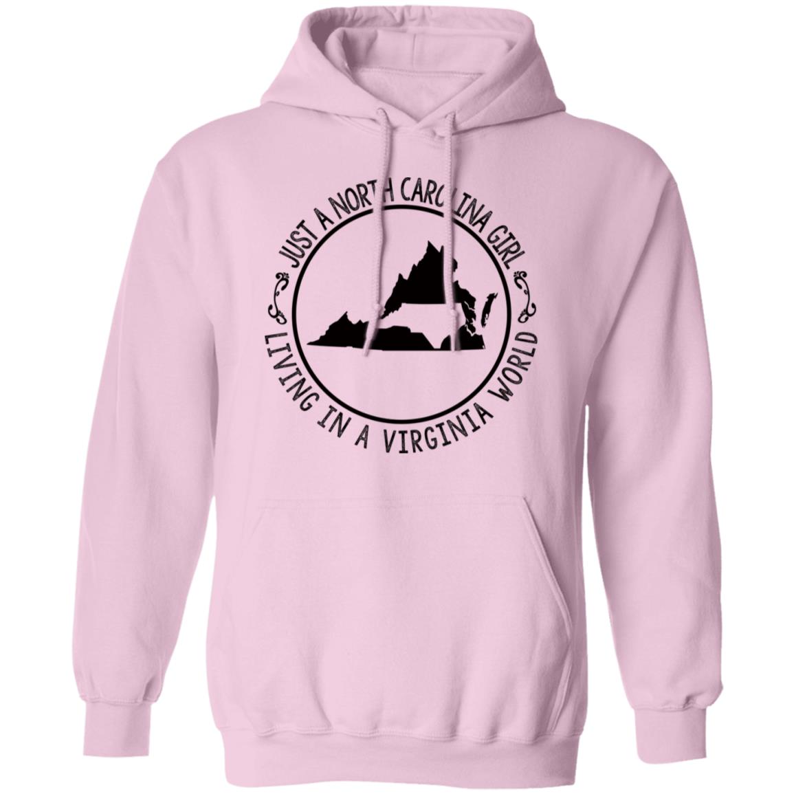 North Carolina Girl Living In Virginia World T- Shirt - T-shirt Teezalo