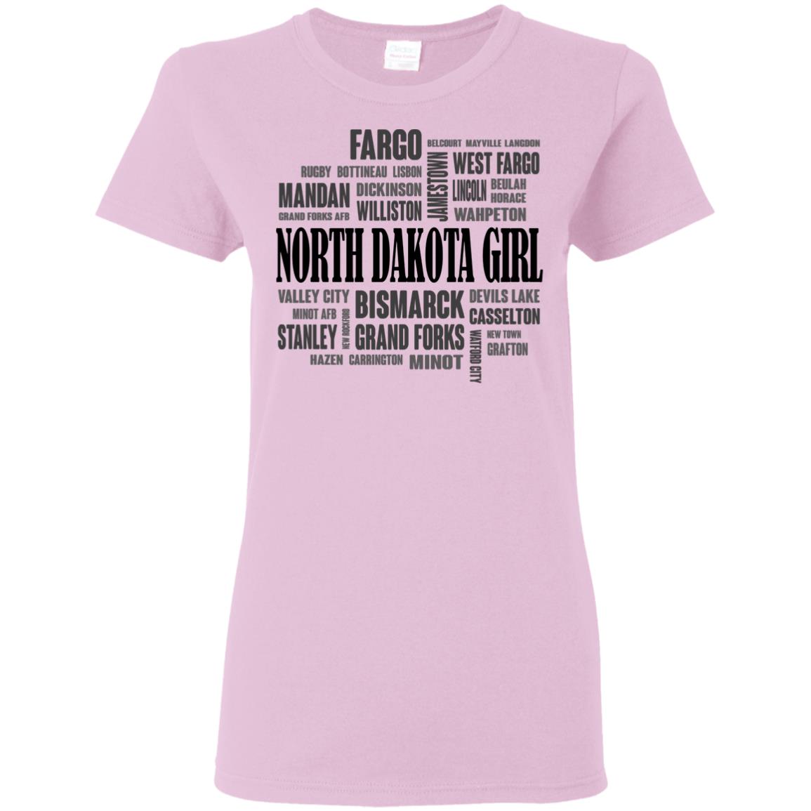 North Dakota Cities Map T Shirt - T-shirt Teezalo