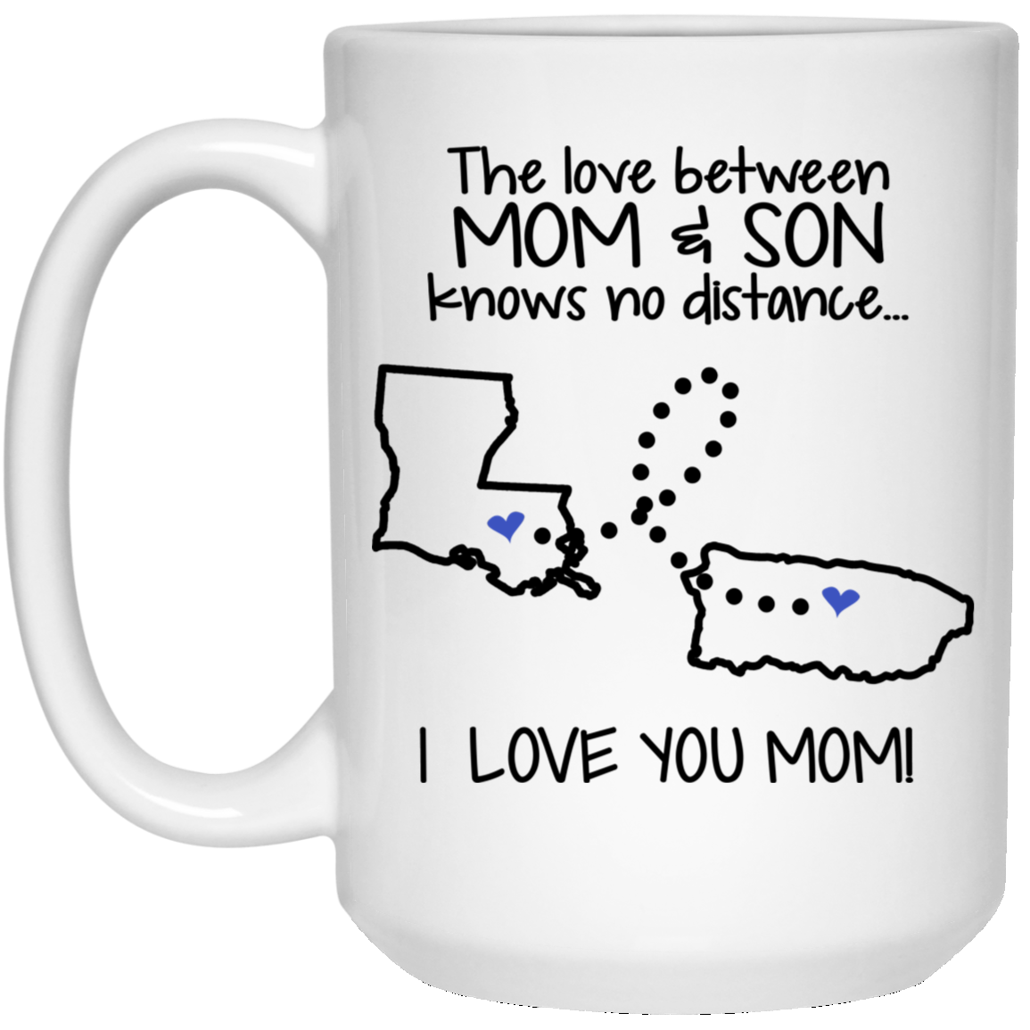 Puerto Rico Louisiana The Love Between Mom And Son Mug - Mug Teezalo