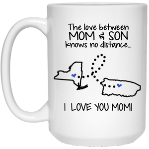 Puerto Rico New York The Love Between Mom And Son Mug - Mug Teezalo