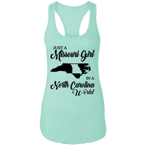 Just A Missouri Girl In A North Carolina World T Shirt - T-shirt Teezalo