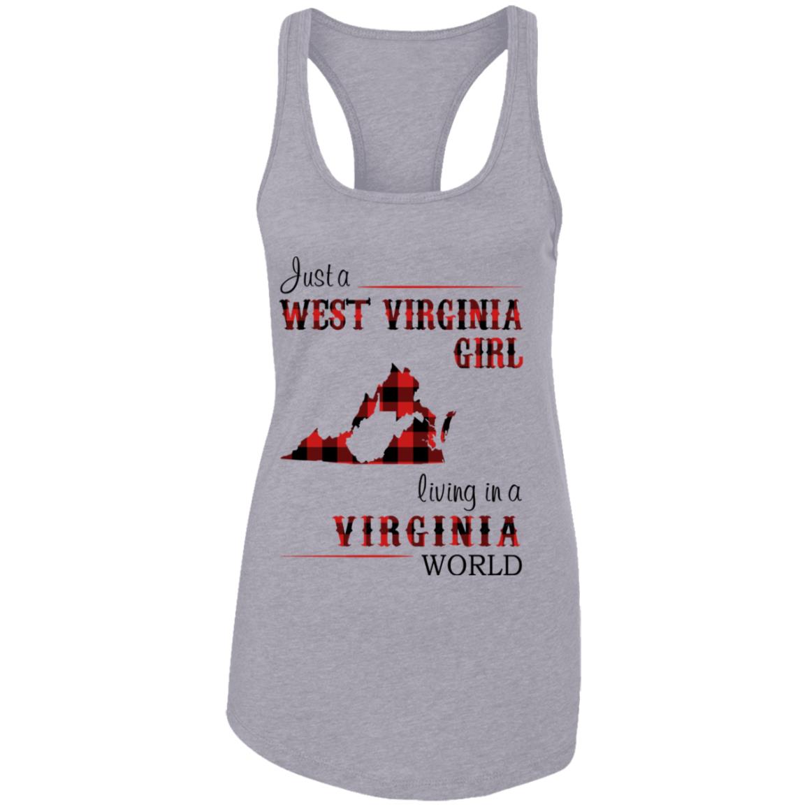 Just A West Virginia Girl Living In A Virginia World T Shirt - T-shirt Teezalo