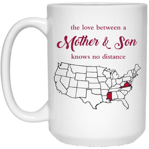 Mississippi Virginia The Love Between Mother And Son Mug - Mug Teezalo