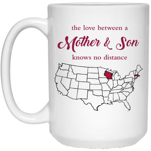 Wisconsin Massachusetts The Love Between Mother And Son Mug - Mug Teezalo