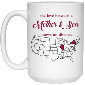 Illinois New York The Love Between Mother And Son Mug - Mug Teezalo