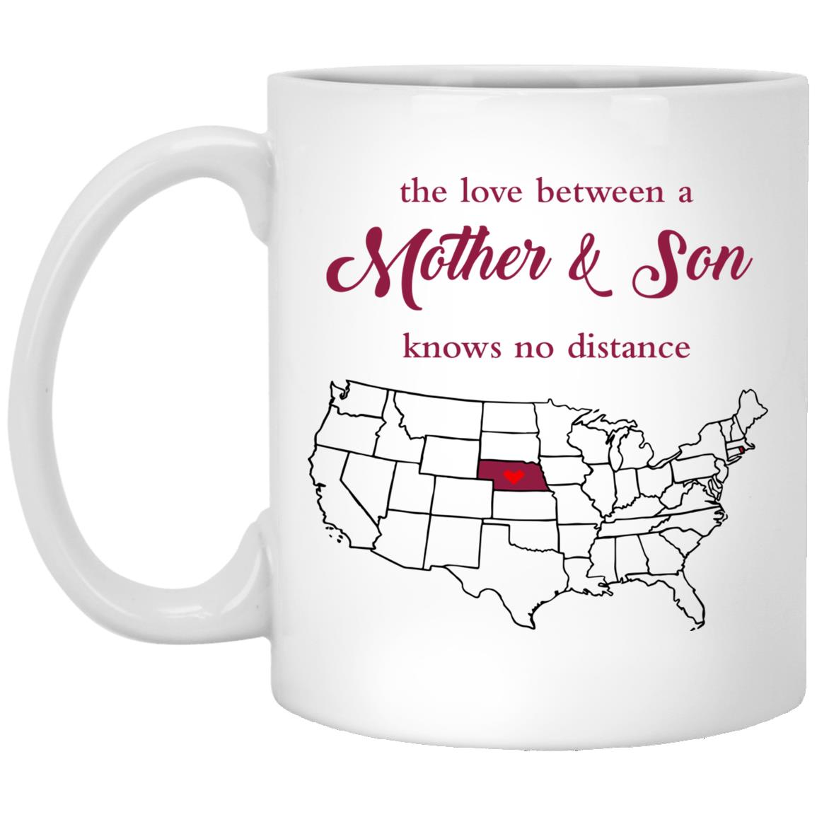 Rhode Island Nebraska The Love Between Mother And Son Mug - Mug Teezalo