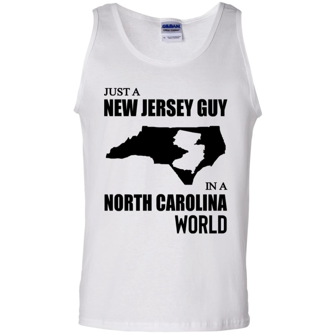 Just A New Jersey Guy In A North Carolina World T-Shirt - T-shirt Teezalo