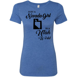 Just A Nevada Girl In An Utah World T-Shirt - T-shirt Teezalo