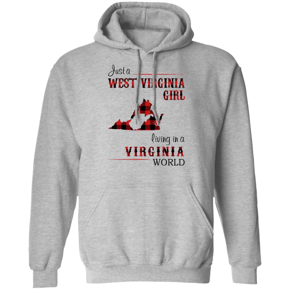 Just A West Virginia Girl Living In A Virginia World T Shirt - T-shirt Teezalo