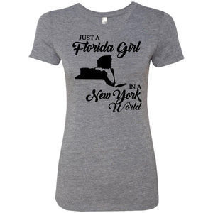 Just A Florida Girl In A New York World T-Shirt - T-shirt Teezalo