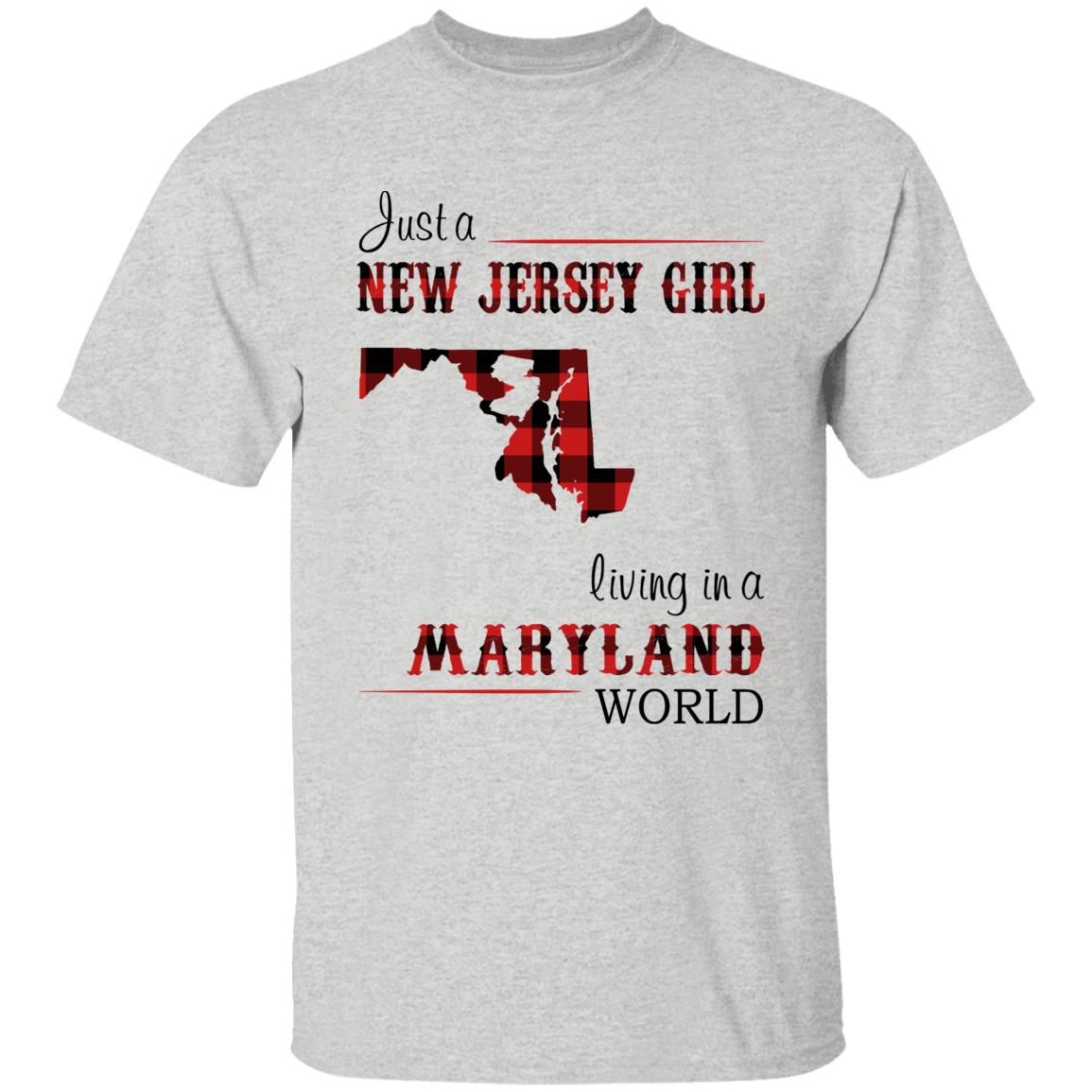 Just A New Jersey Girl Living In A Maryland World T-shirt - T-shirt Born Live Plaid Red Teezalo