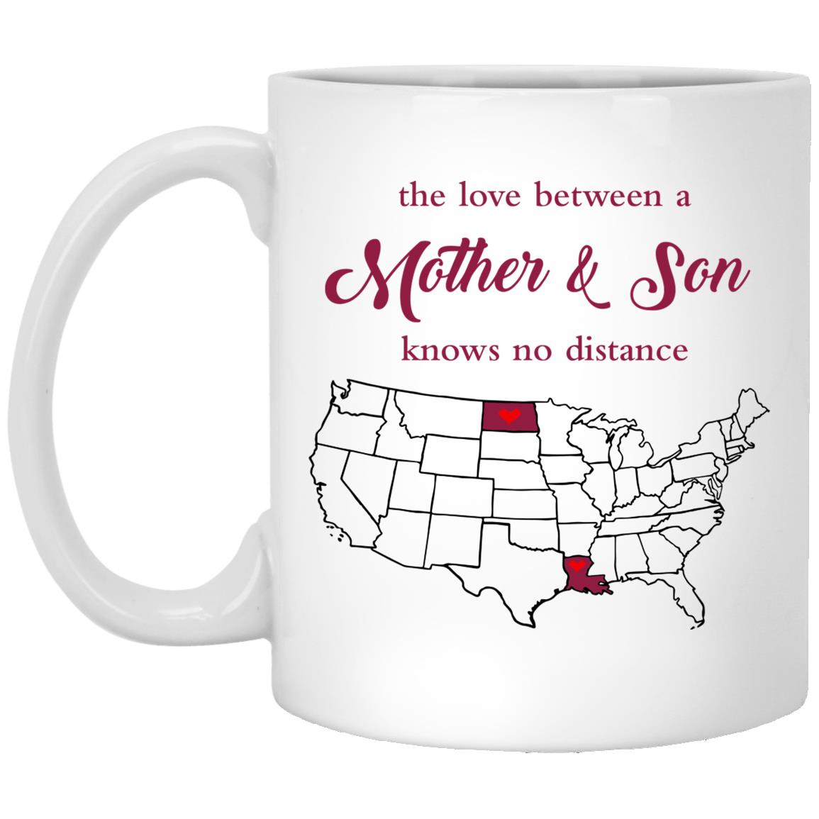 North Dakota Louisiana The Love Between Mother And Son Mug - Mug Teezalo