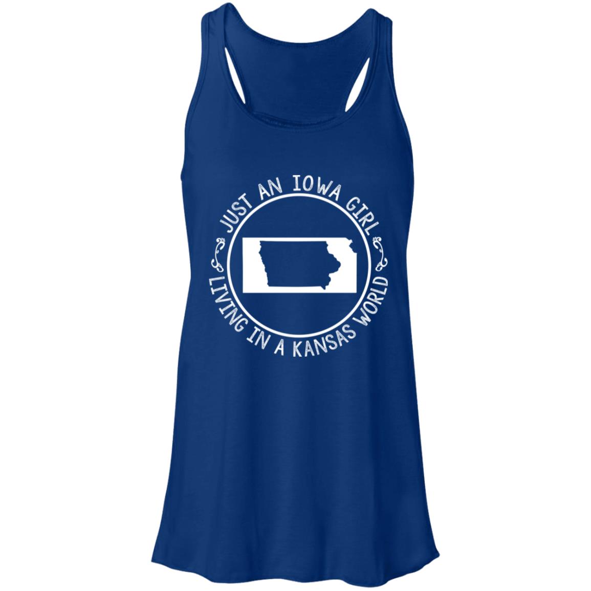 Just An Iowa Girl Living In A Kansas World T- Shirt - T-shirt Teezalo