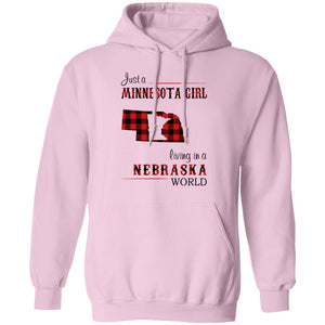Just A Minnesota Girl Living In A Nebraska World T Shirt - T-shirt Teezalo