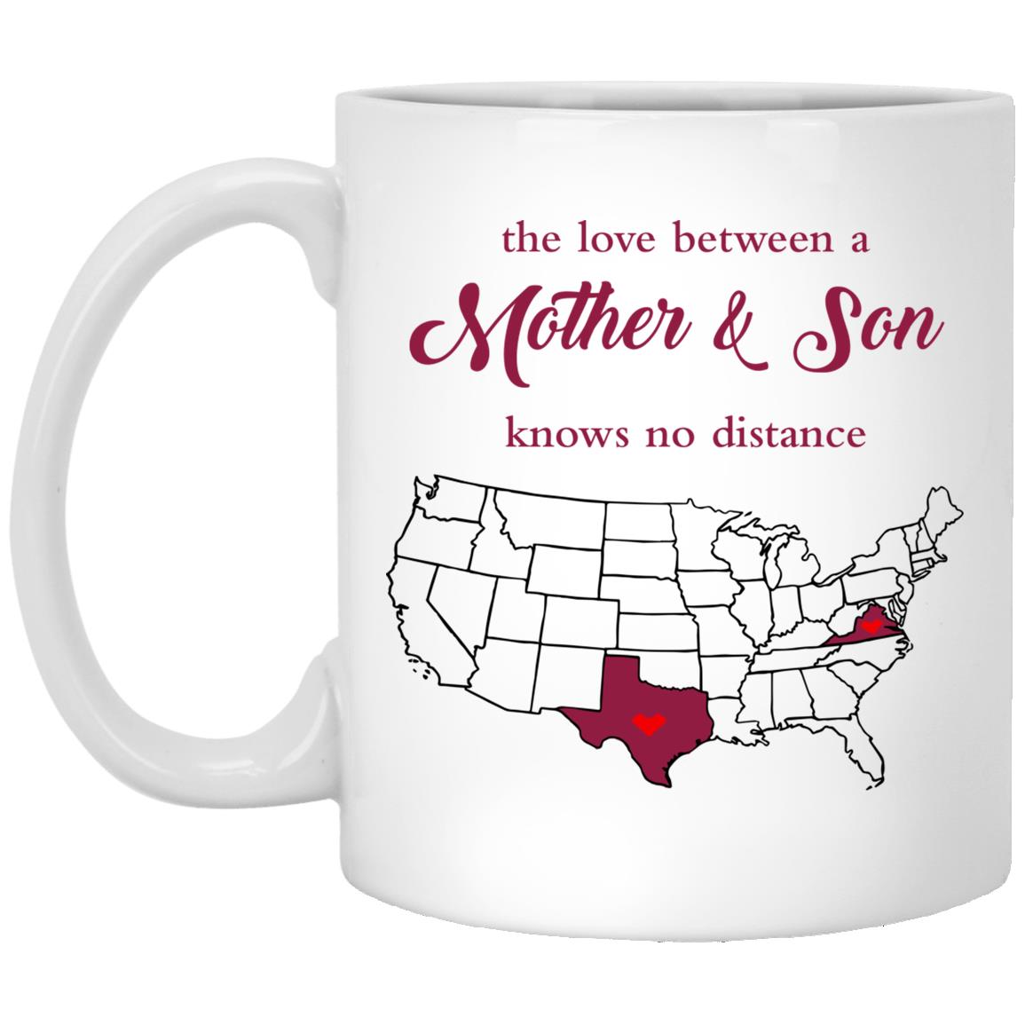 Virginia Texas The Love Between Mother And Son Mug - Mug Teezalo
