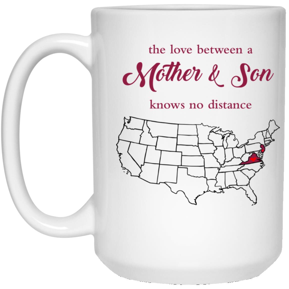 New Jersey Virginia The Love Between Mother And Son Mug - Mug Teezalo