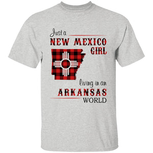 Just A New Mexico Girl Living In An Arkansas World T-shirt - T-shirt Born Live Plaid Red Teezalo