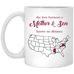 Virginia Mississippi The Love Between Mother And Son Mug - Mug Teezalo