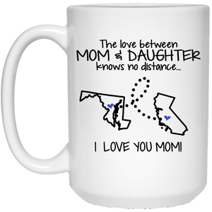 California Maryland The Love Between Mom And Daughter Mug - Mug Teezalo