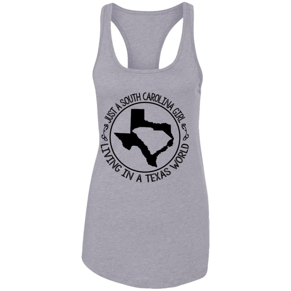 Just A South Carolina Girl Living In A Texas World T-shirt - T-shirt Teezalo