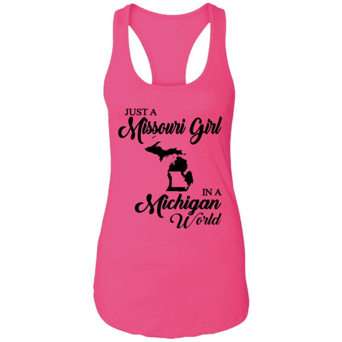 Just A Missouri Girl In A Michigan World T-Shirt - T-shirt Teezalo