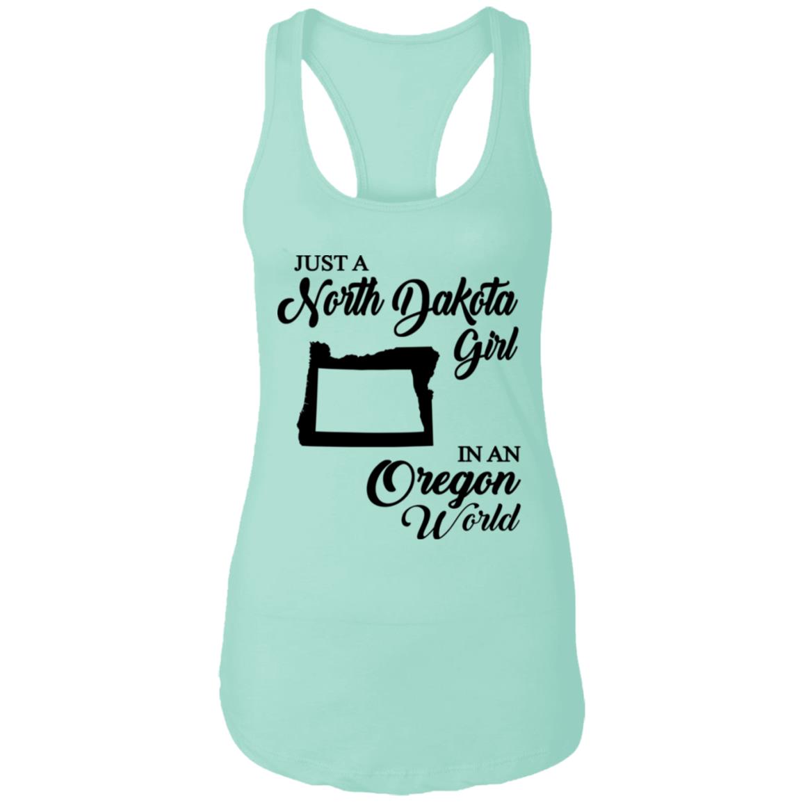 Just A North Dakota Girl In An Oregon World T Shirt - T-shirt Teezalo