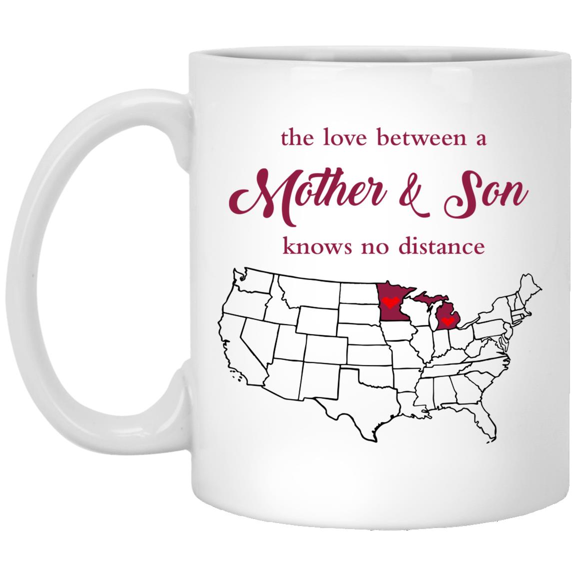 Minnesota Michigan The Love Between Mother And Son Mug - Mug Teezalo