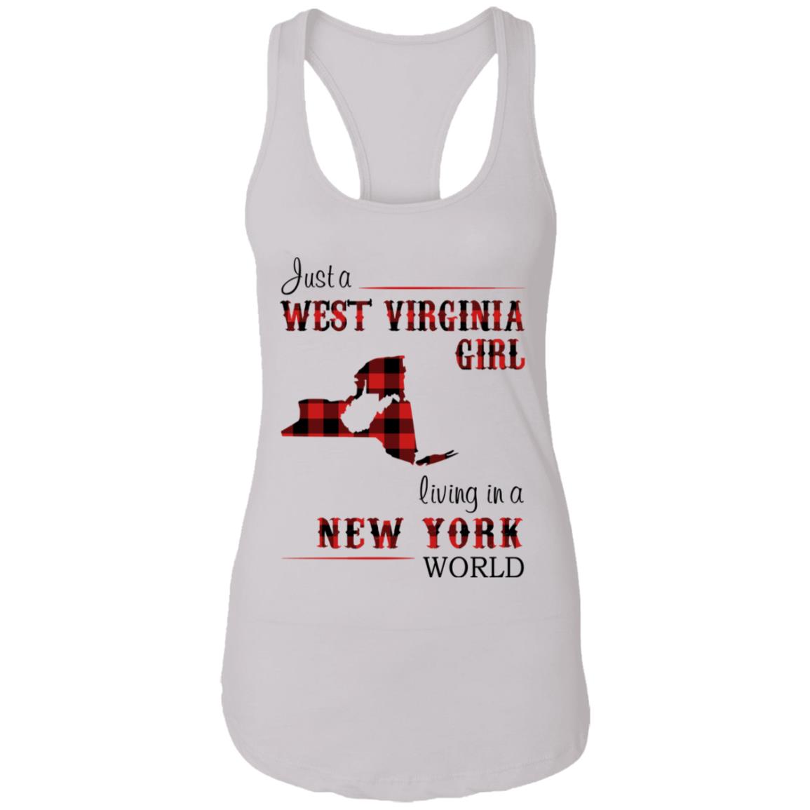 Just A West Virginia Girl Living In A New York World T Shirt - T-shirt Teezalo