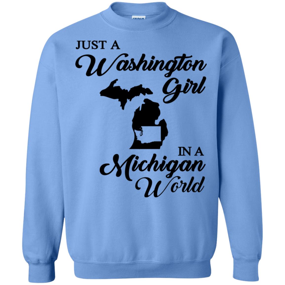 Just A Washington Girl In A Michigan World T Shirt - T-shirt Teezalo