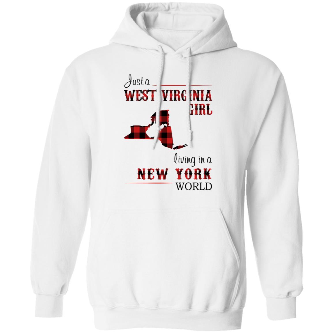 Just A West Virginia Girl Living In A New York World T Shirt - T-shirt Teezalo