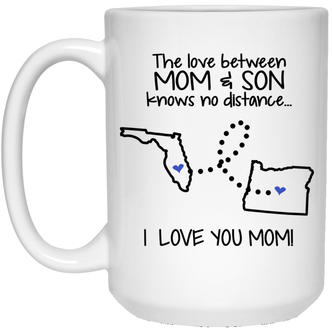 Oregon Florida The Love Between Mom And Son Mug - Mug Teezalo