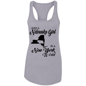 Just A Nebraska Girl In A New York World T-Shirt - T-shirt Teezalo
