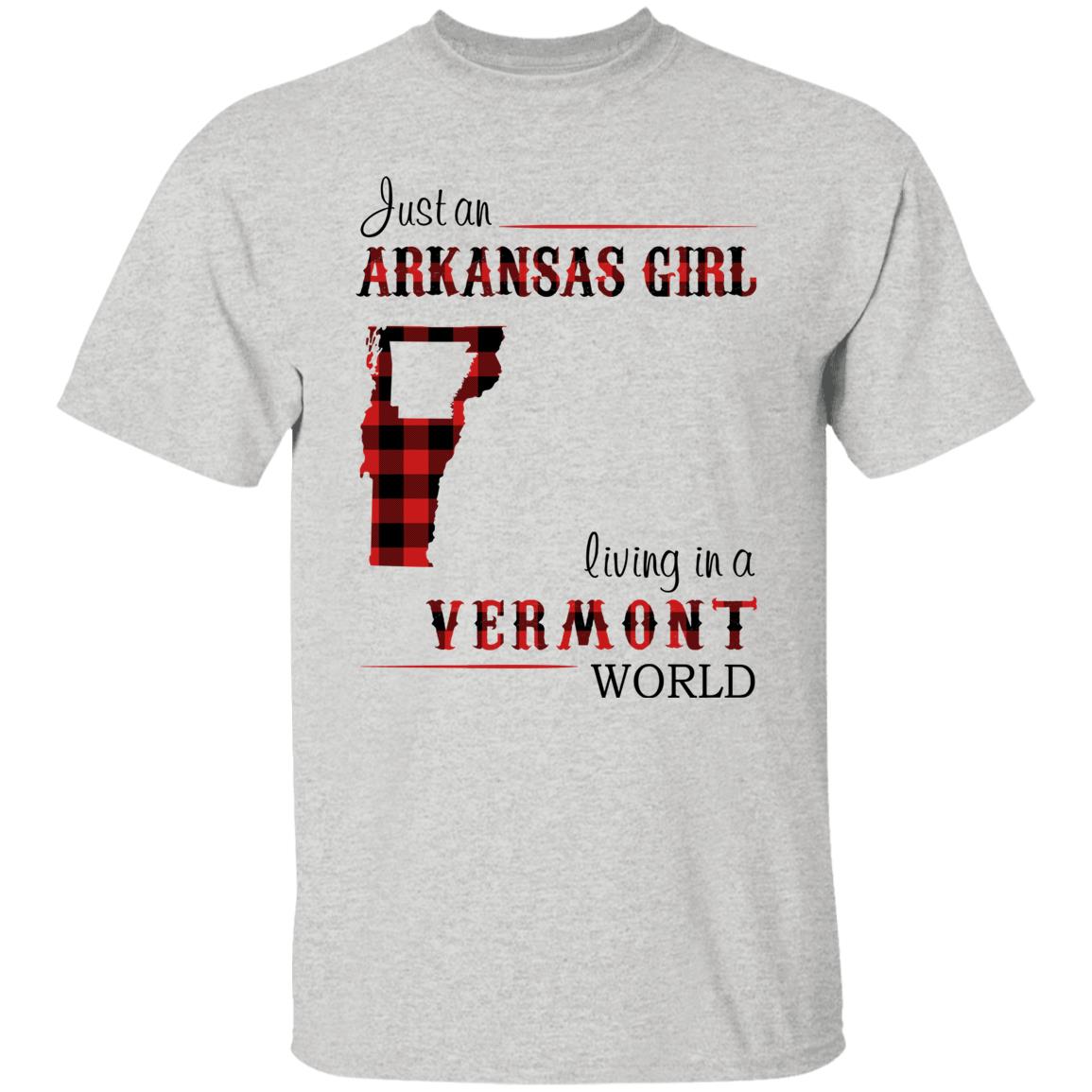Just An Arkansas Girl Living In A Vermont World T-shirt - T-shirt Born Live Plaid Red Teezalo