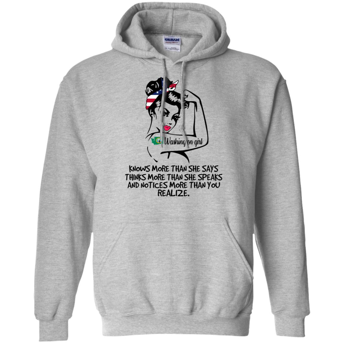 Washington Girl Knows More Than She Says Hoodie - Hoodie Teezalo