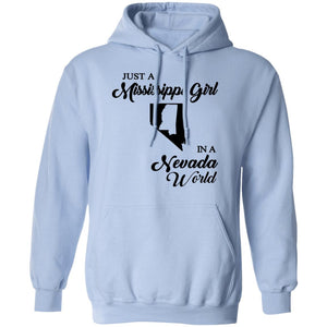 Just A Mississippi Girl In A Nevada World T-Shirt - T-shirt Teezalo