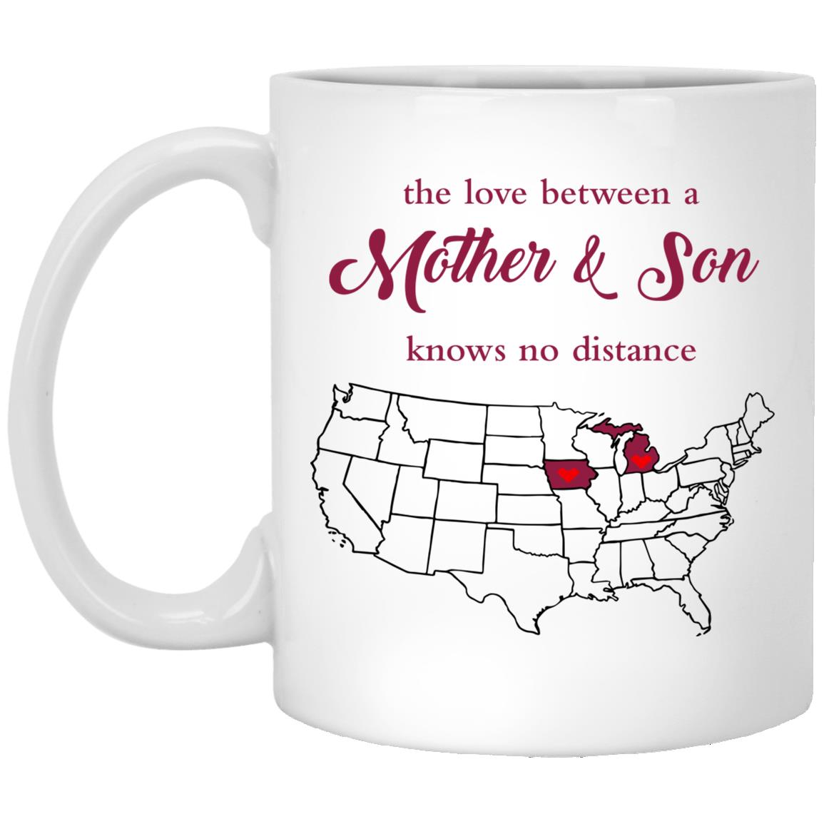 Iowa Michigan The Love Between Mother And Son Mug - Mug Teezalo