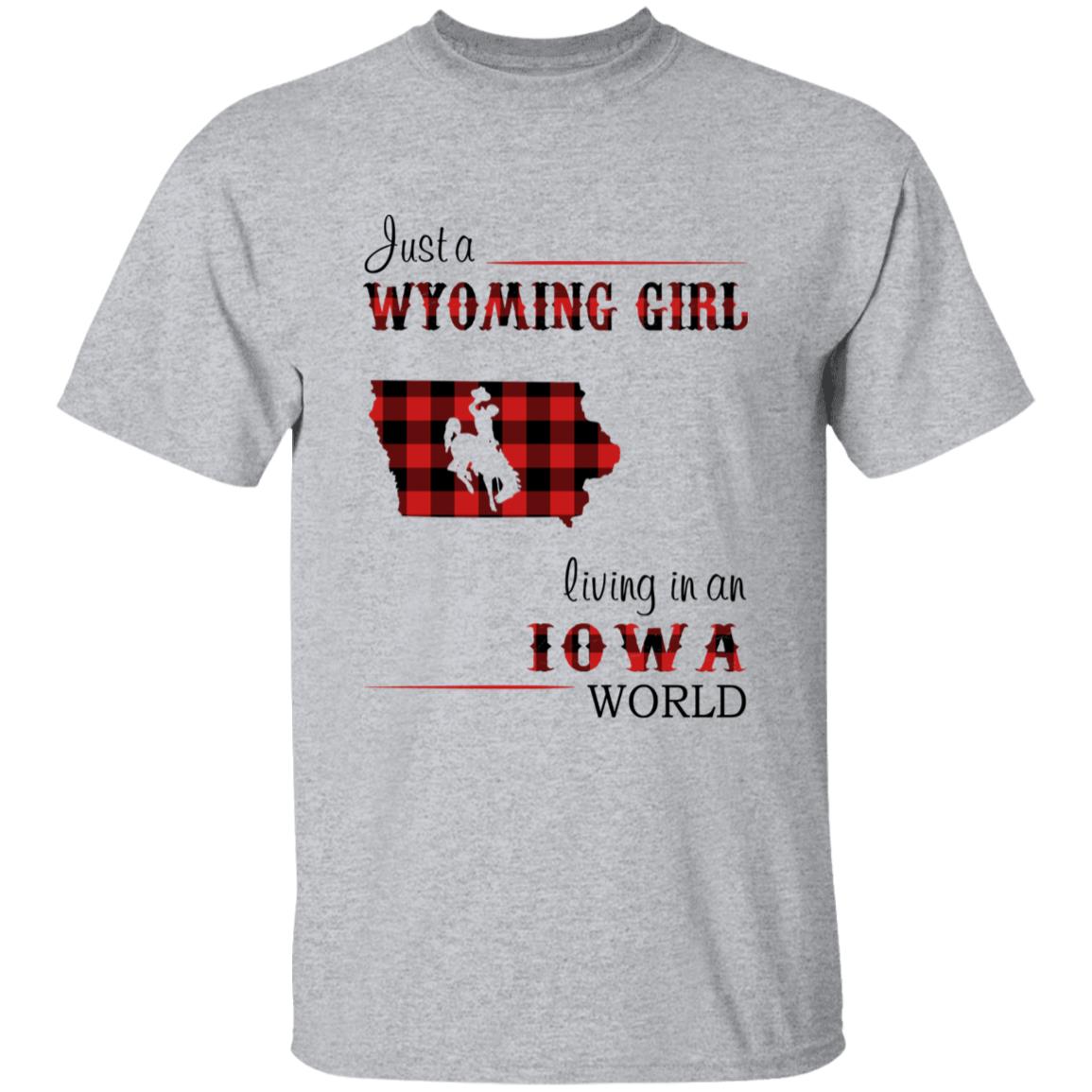 Just A Wyoming Girl Living In An Iowa World T-shirt - T-shirt Born Live Plaid Red Teezalo
