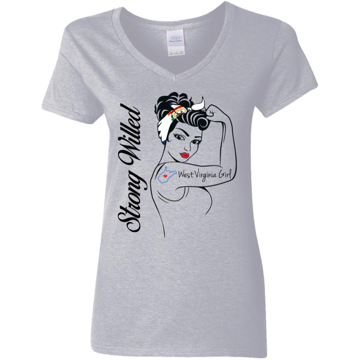 West Virginia Girl Strong Willed T Shirt - T-shirt Teezalo