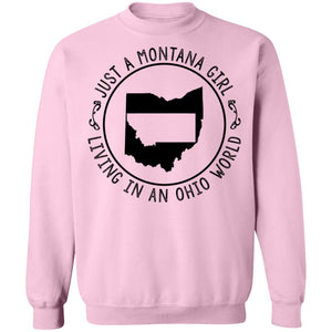 Montana Girl Living In Ohio World Hoodie - Hoodie Teezalo