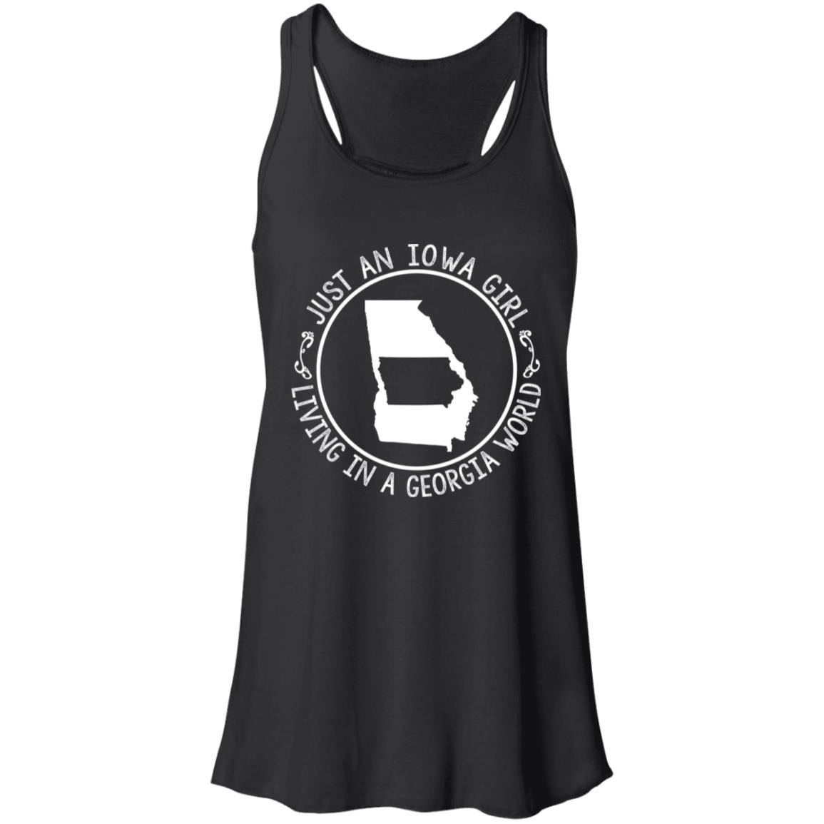 Just An Iowa Girl Living In A Georgia World T-Shirt - T-shirt Teezalo