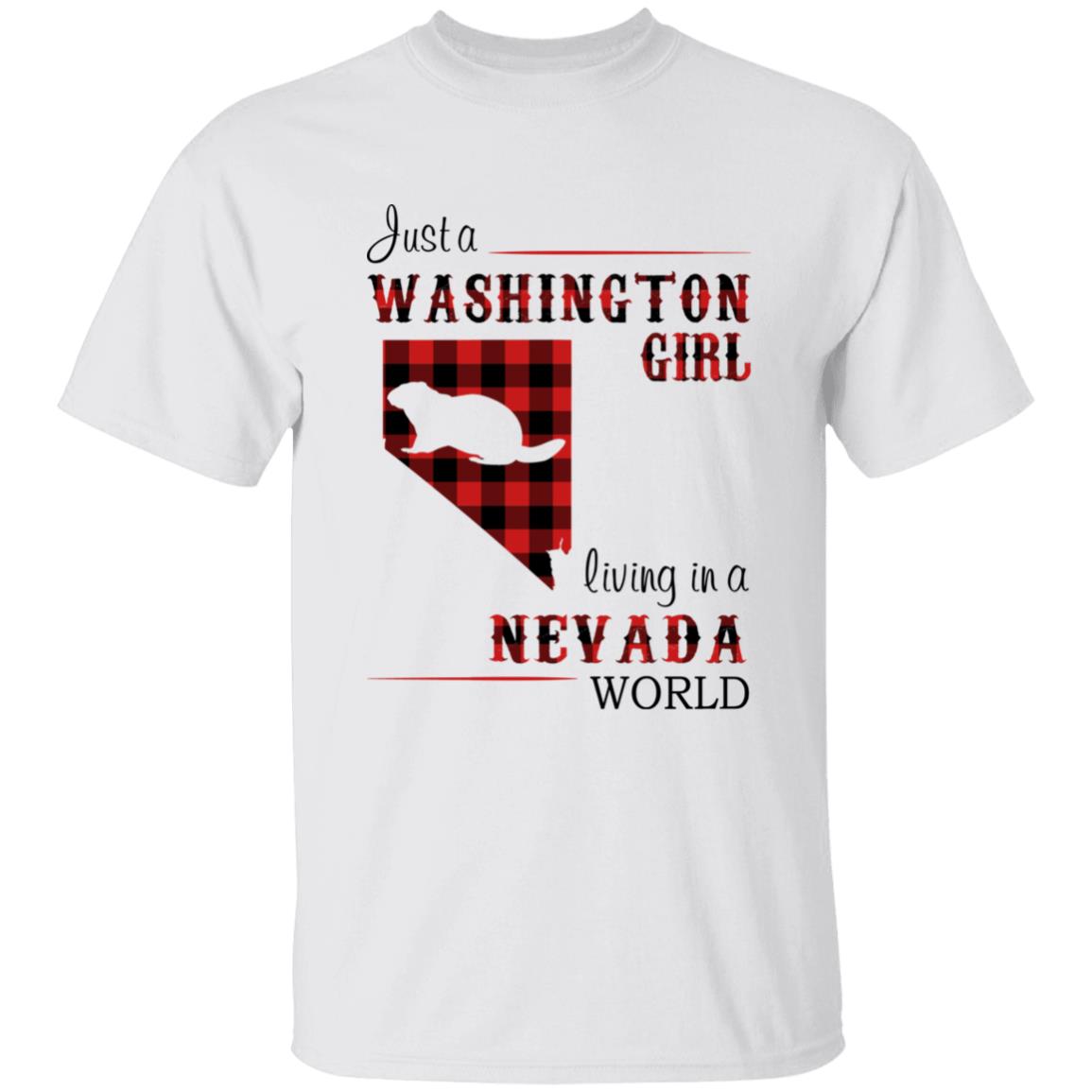 Just A Washington Girl Living In A Nevada World T-shirt - T-shirt Born Live Plaid Red Teezalo