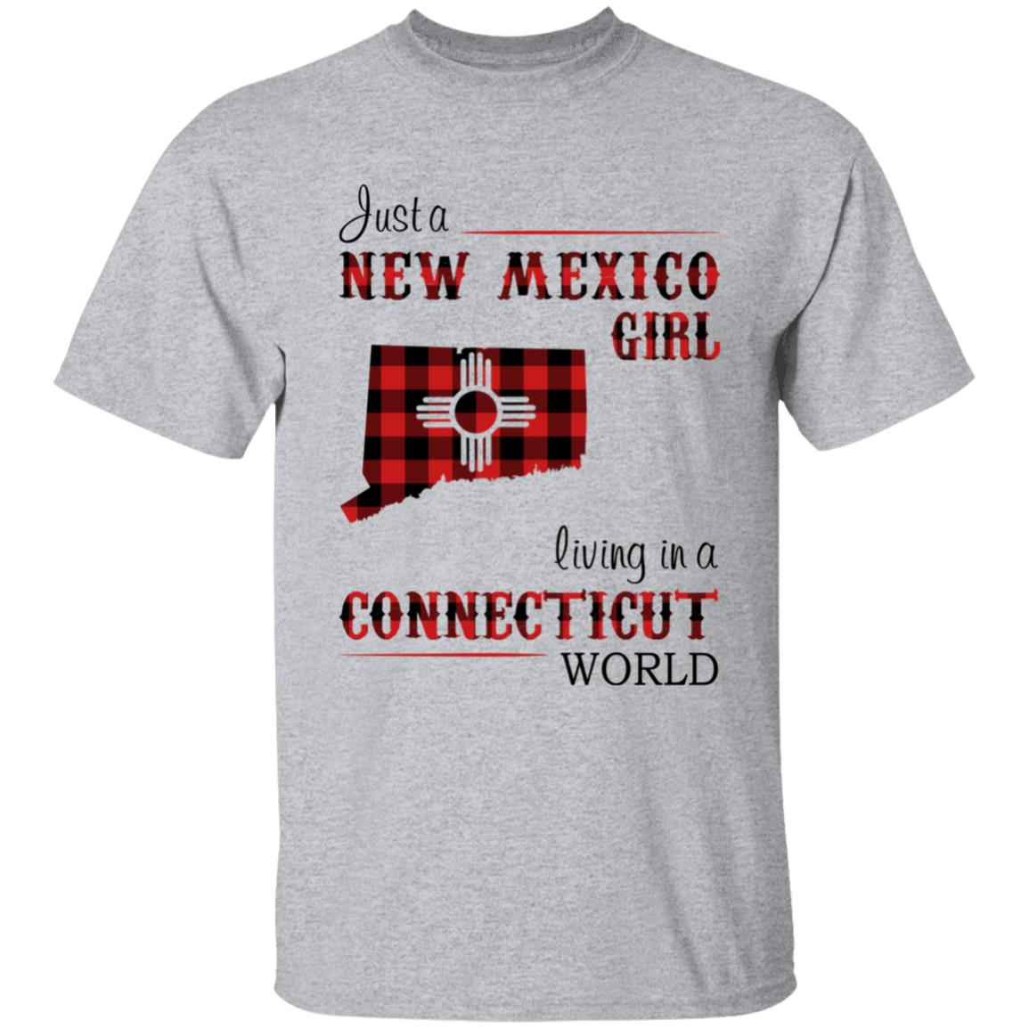 Just A New Mexico Girl Living In A Connecticut World T-shirt - T-shirt Born Live Plaid Red Teezalo