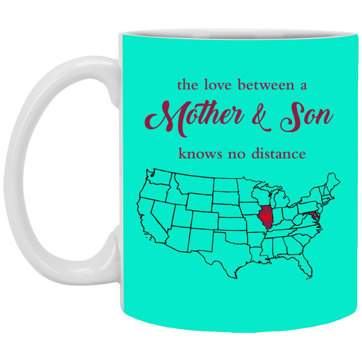 Illinois Maryland The Love Between Mother And Son Mug - Mug Teezalo