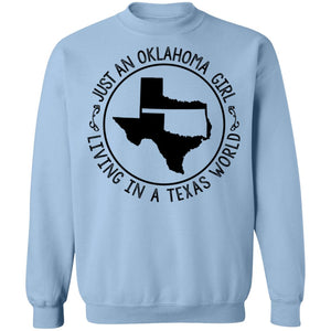 Just An Oklahoma Girl Living In A Texas World T- Shirt - T-shirt Teezalo