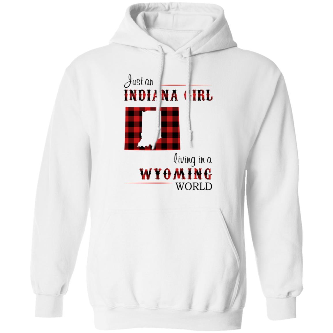 Just An Indiana Girl Living In A Wyoming  World T-Shirt - T-shirt Born Live Plaid Red Teezalo