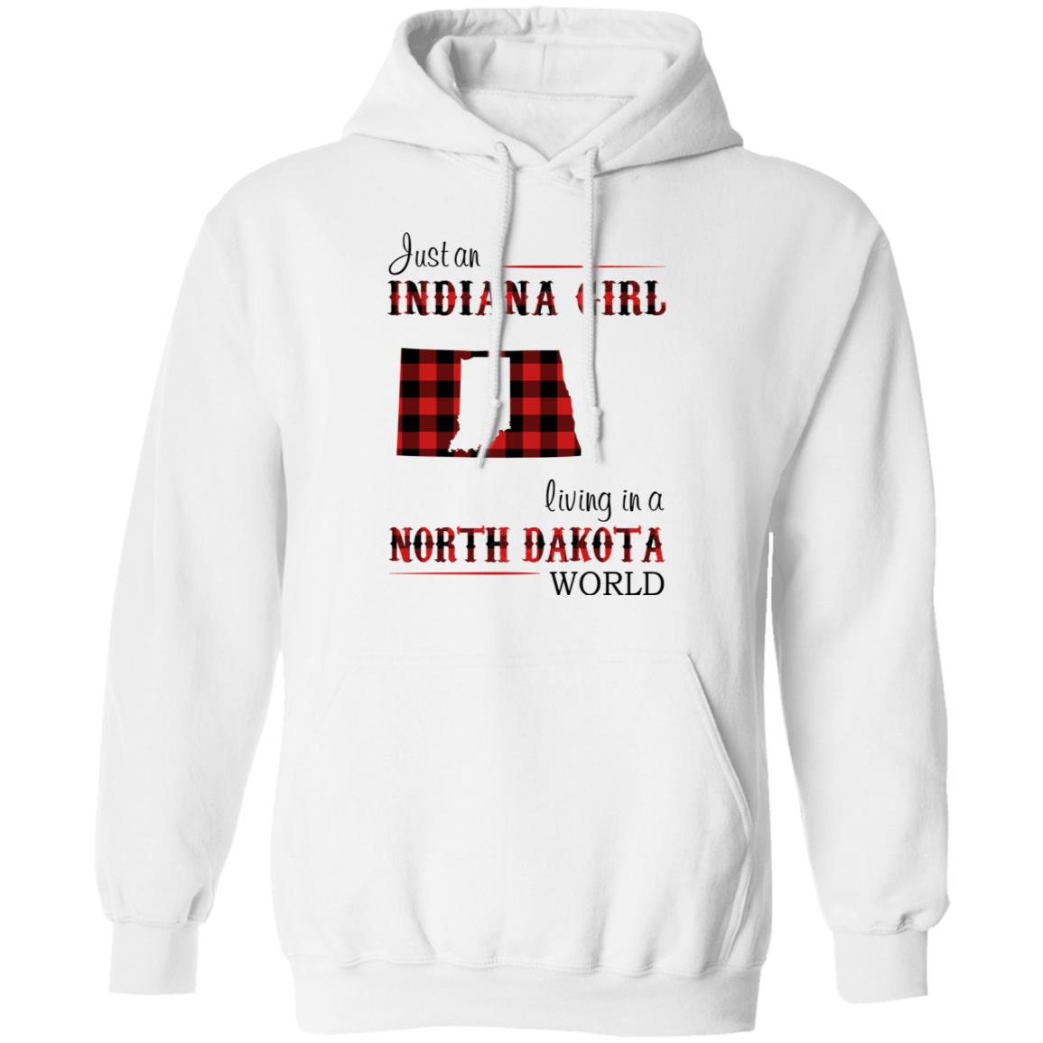 Just An Indiana Girl Living In A North Dakota World T-Shirt - T-shirt Born Live Plaid Red Teezalo