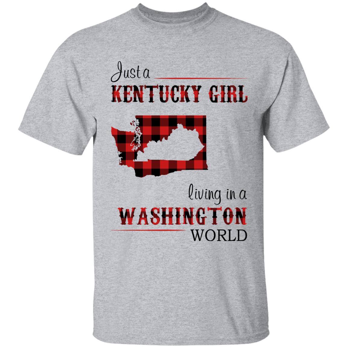 Just A Kentucky  Girl Living In A Washington World T-shirt - T-shirt Born Live Plaid Red Teezalo